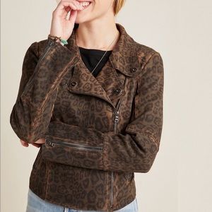 Anthropologie, Marrakech Marni Leopard Moto Jacket, Size S